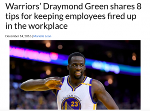 Glassdoor using content from Warriors Draymond Green in a marketing email.