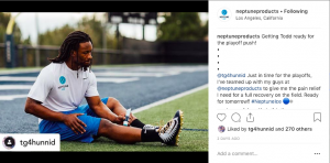 Neptune Ice reusing sponsored content from NFL star Todd Gurley.