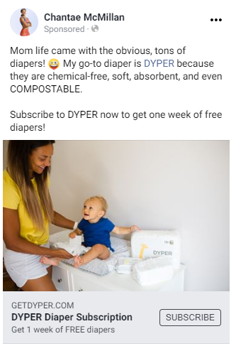 Dyper and Chantae McMillan's sponsored content.